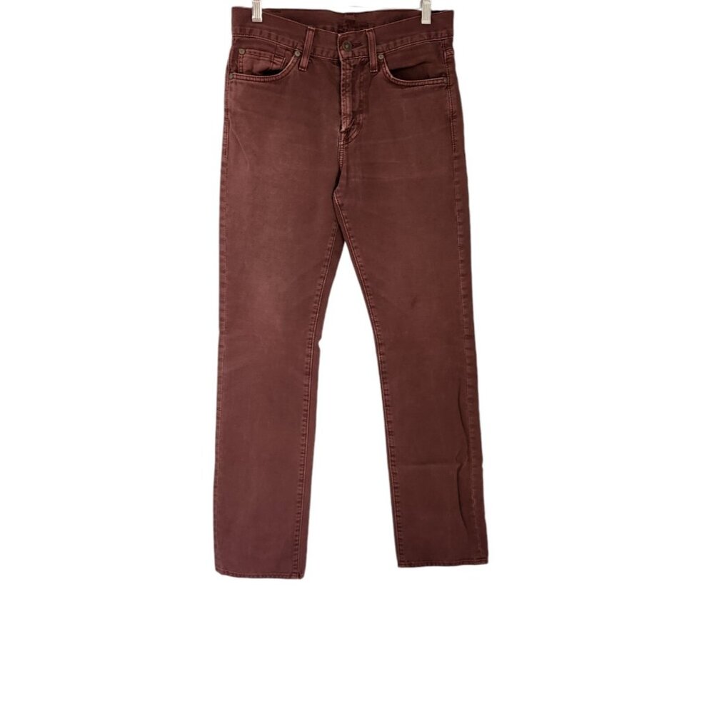 7 FOR ALL MANKIND Jeans Slimmy‎ Skinny Denim Mauve Rose Stretch Size 28 EUC